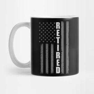 Retired Corrections Officer Gift - Thin Silver Line Flag Mug